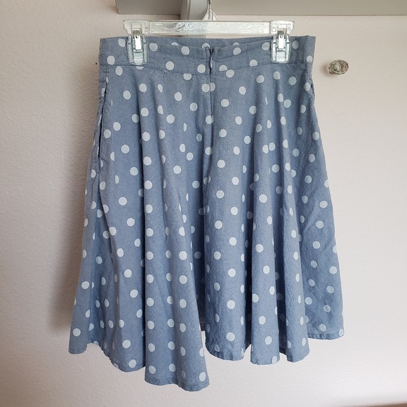 Derek Heart Denim Polka Dot Mini Skirt - Picture 3 of 4